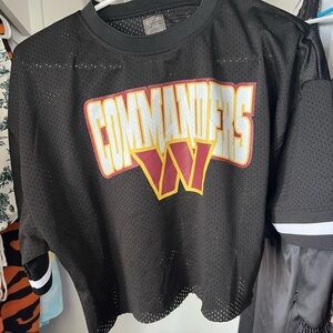 Commanders Black Mesh Women's Top